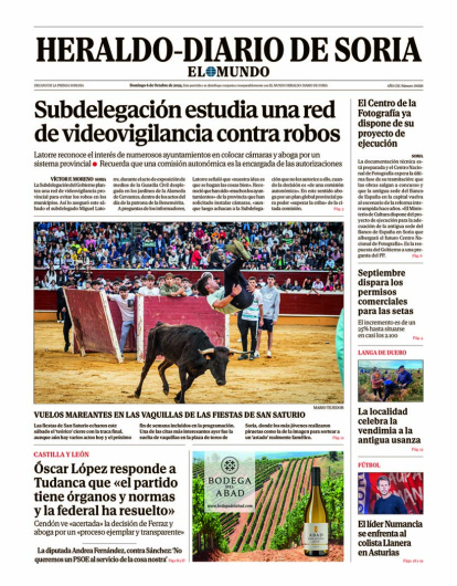 Portada de Heraldo-Diario de Soria de 6 de octubre de 2024