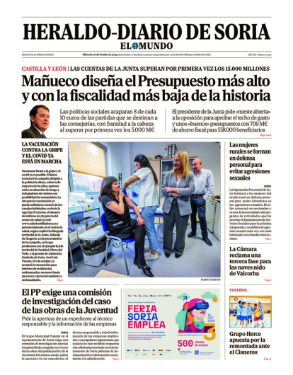 Portada de Heraldo Diario de Soria del 16 de octubre de 2024