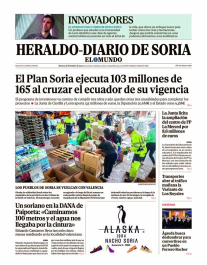 Portada de Heraldo Diario de Soria del 5 de noviembre de 2024.