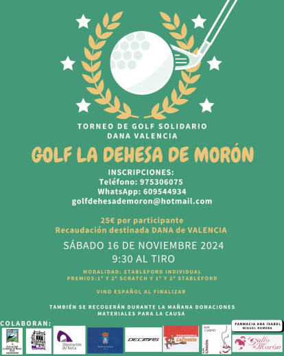 Cartel del torneo solidario del Club de Golf Dehesa de Morón.