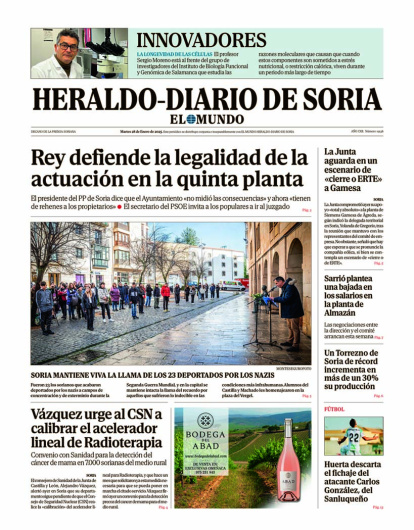 Portada de Heraldo Diario de Soria de 28 de enero de 2025