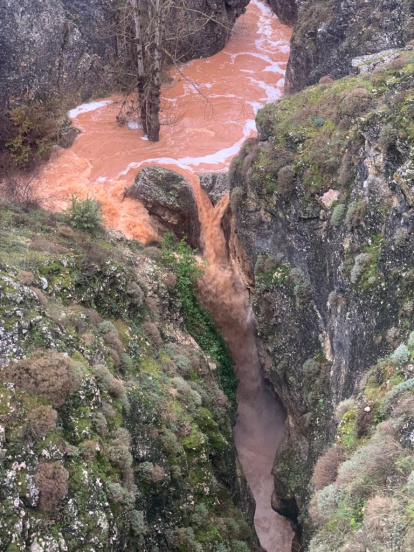 Crecida del río Lobos en el Cañón.-FÉLIX BARRIO