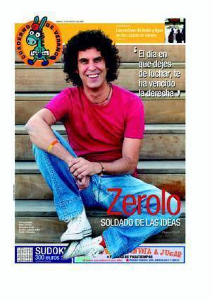 Zerolo, en el suplemento estival de EL PERIÓDICO 'Cuaderno de Verano'.