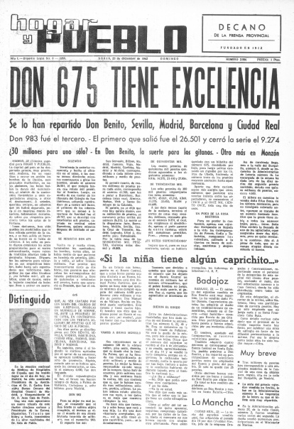 La Lotería de Navidad en portadas del periódico.