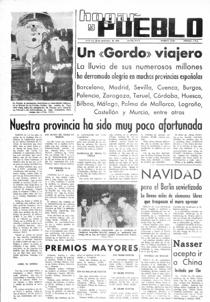 La Lotería de Navidad en portadas del periódico.