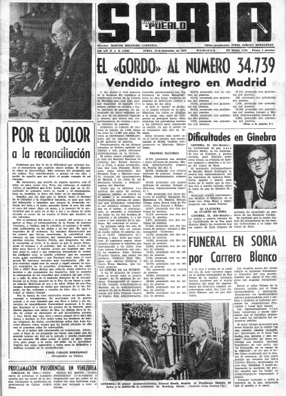 La Lotería de Navidad en portadas del periódico.