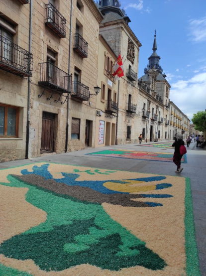 Alfombras florales en El Burgo de Osma en el Corpus 2023.-ANA HERNANDO