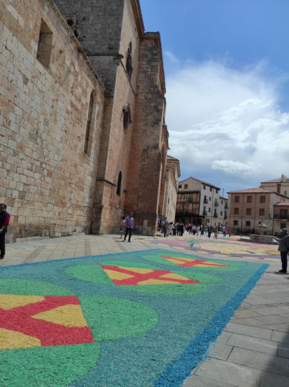 Alfombras florales en El Burgo de Osma en el Corpus 2023.-ANA HERNANDO