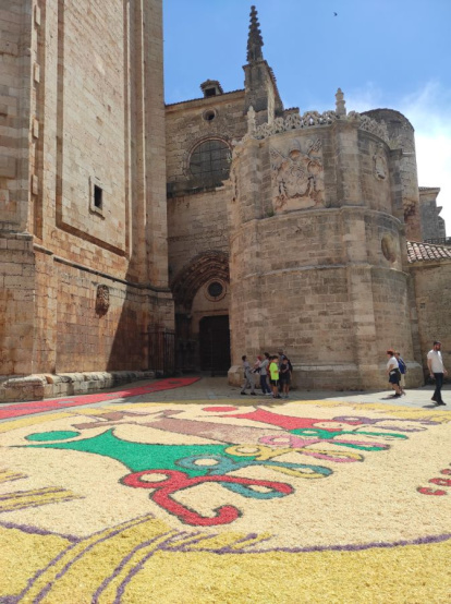 Alfombras florales en El Burgo de Osma en el Corpus 2023.-ANA HERNANDO