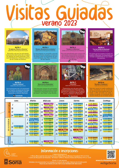 Cartel de visitas Verano 2023 en Soria