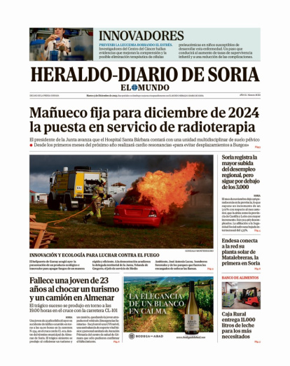 Portada de Heraldo-Diario de Soria de 5 diciembre de 2023.