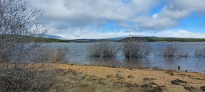 El pantano de la Cuerda del Pozo este domingo.