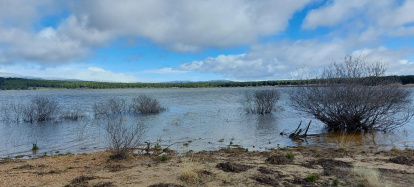 El pantano de la Cuerda del Pozo este domingo.