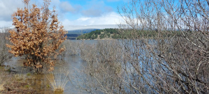El pantano de la Cuerda del Pozo este domingo.