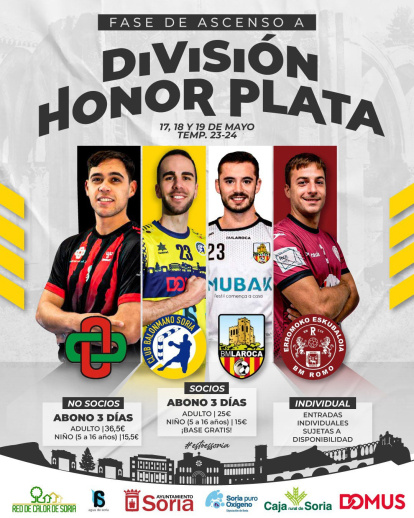 Cartel de los abonos del BM Soria para las fase de ascenso
