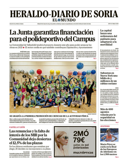 Portada de Heraldo Diario de Soria del 8 de junio de 2024.
