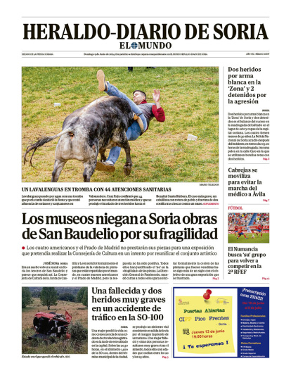 Portada de Heraldo Diario de Soria del 9 de junio de 2024.