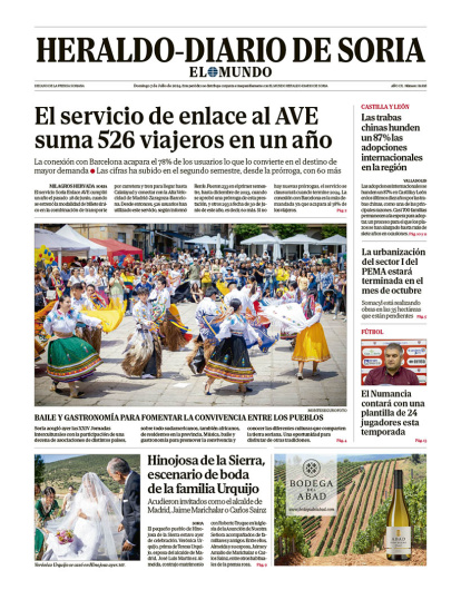 Portada de Heraldo Diario de Soria del 7 de julio de 2024