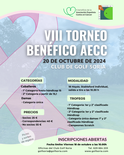 Cartel del torneo de golf que se celebra en Pedrajas.