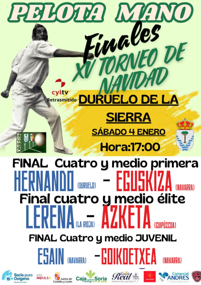 Cartel del Torneo de Navidad de Pelota.