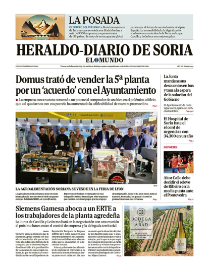 Portada de Heraldo Diario de Soria de 24 de enero de 2025