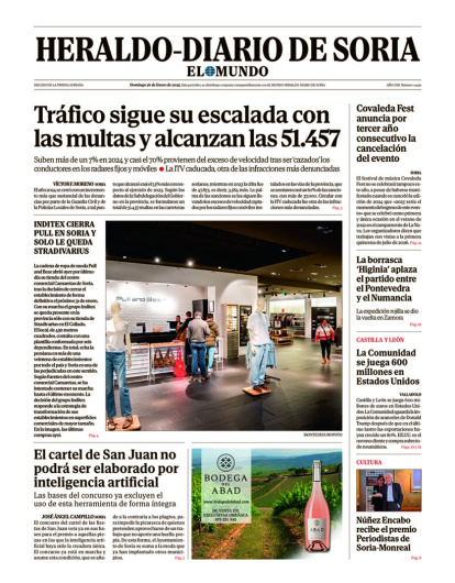 Portada de Heraldo Diario de Soria de 26 de enero de 2025