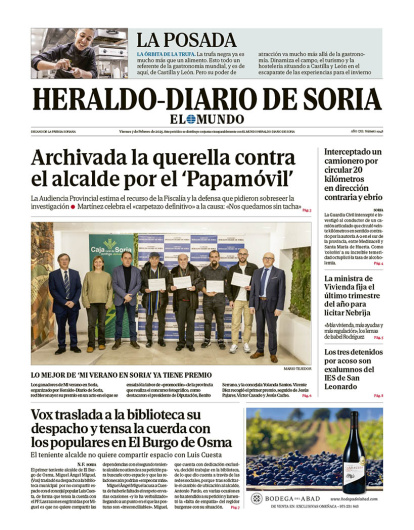 Portada de Heraldo Diario de Soria del 7 de febrero de 2025