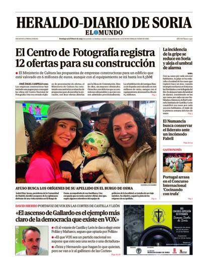 Portada de Heraldo Diario de Soria del 9 de febrero de 2025