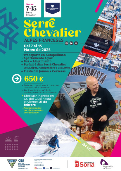 Cartel que anuncia el viaje a Los Alpes.