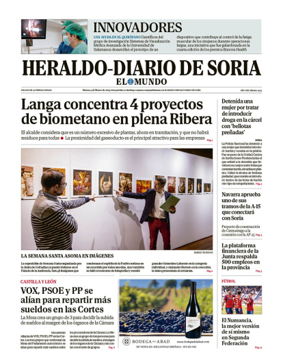 Portada de Heraldo Diario de Soria del 4 de marzo de 2025.