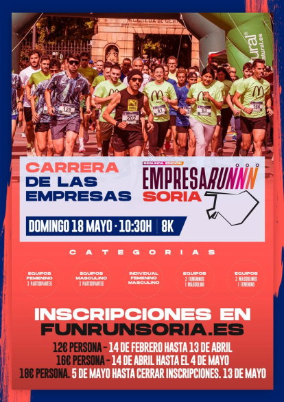 Cartel de la II Carrera de Empresas que se celebra el próximo 18 de mayo.