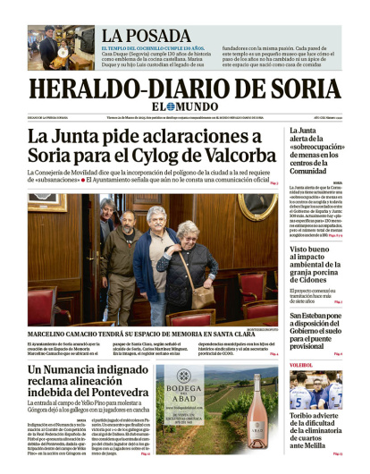 Portada de Heraldo Diario de Soria del 21 de marzo de 2025