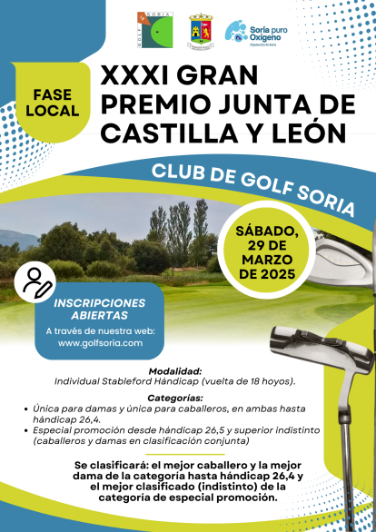Cartel del torneo que el próximo día 29 se celebra en el Club de Golf Soria.