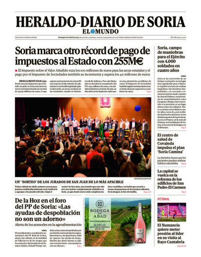 Portada de Heraldo Diario de Soria del 6 de abril de 2025