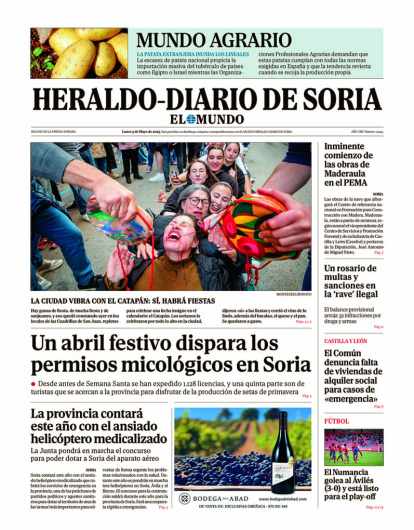 Portada de Heraldo Diario de Soria del 5 de mayo de 2025.