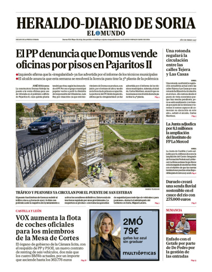 Portada de Heraldo Diario de Soria del 8 de mayo de 2025.