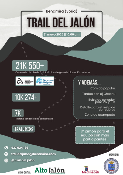 Cartel del Trail del Jalón que se celebra este sábado en Benamira.