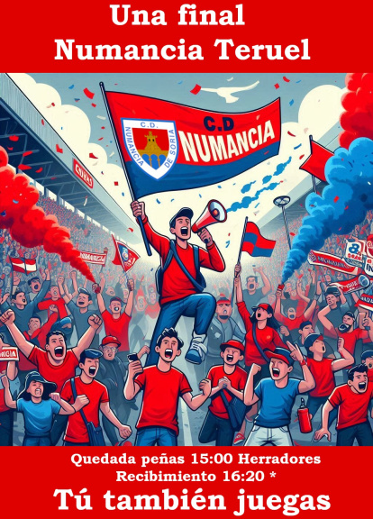 Las peñas del Numancia se movilizan para apoyar al equipo.