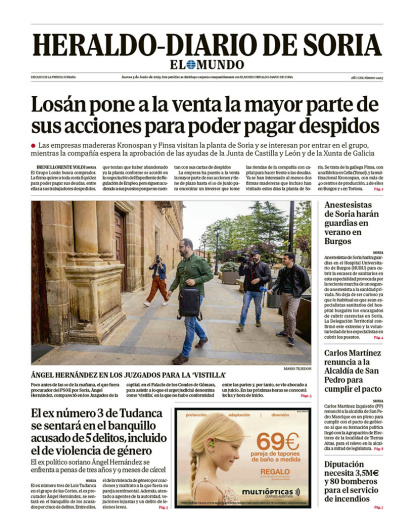 Portada de Heraldo Diario de Soria del 5 de junio de 2025.