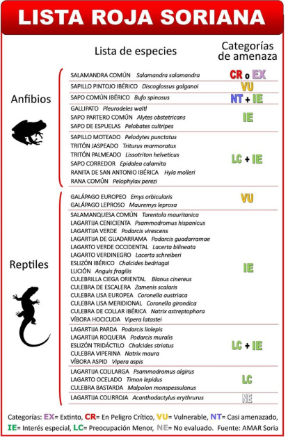 Lista Roja de los anfibios y reptiles de Soria.