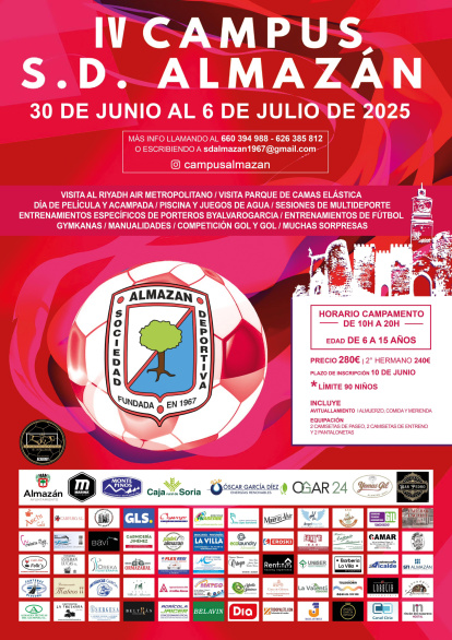 La S.D. Almazán celebra su IV Campus con unos 90 niños.