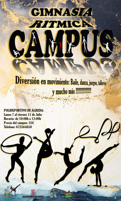 Agreda acoge durante este verano un campus de gimnasia rítmica además de uno de fútbol y otro de voleibol.