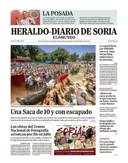 Portada de Heraldo Diario de Soria del 27 de junio de 2025.