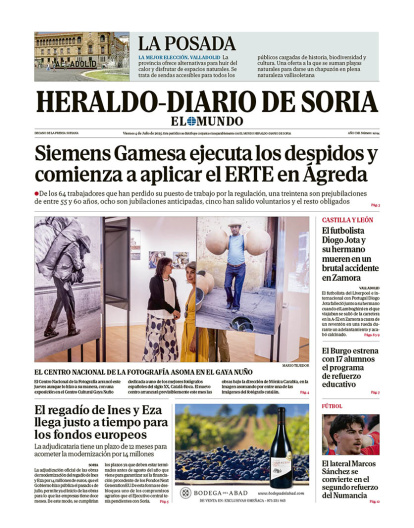 Portada de Heraldo-Diario de Soria de 4 de julio de 2025.
