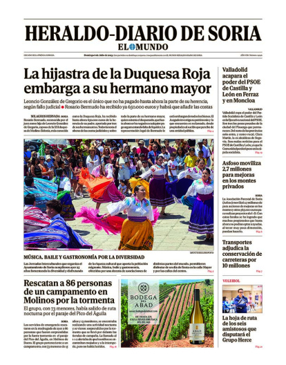 Portada de Heraldo-Diario de Soria de 5 de julio de 2025.