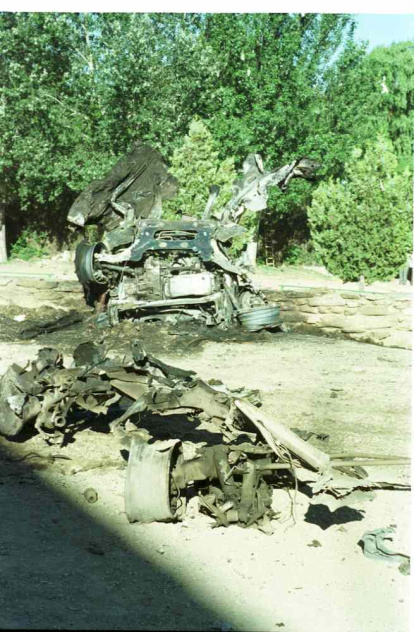 Restos del coche bomba que sacudió Ágreda el 16 de julio de 2010.
