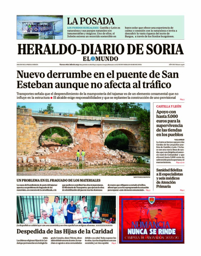 Portada de Heraldo-Diario de Soria de 18 de julio de 2025.