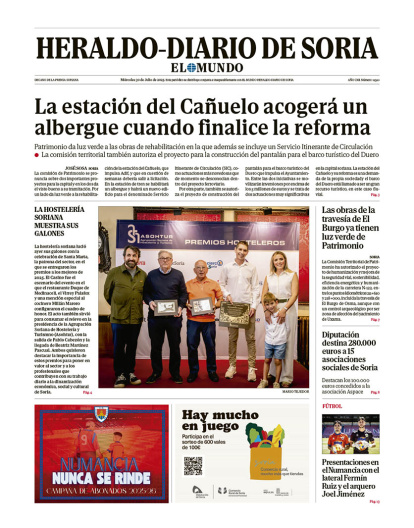 Portada de Heraldo-Diario de Soria de 30 de julio de 2025
