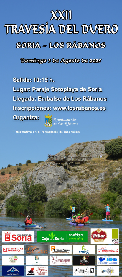 Cartel anunciador de la travesía por el Duero.