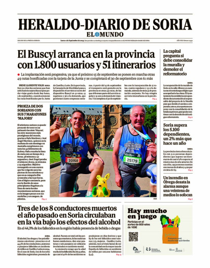 Portada de Heraldo-Diario de Soria de 1 de septiembre de 2025